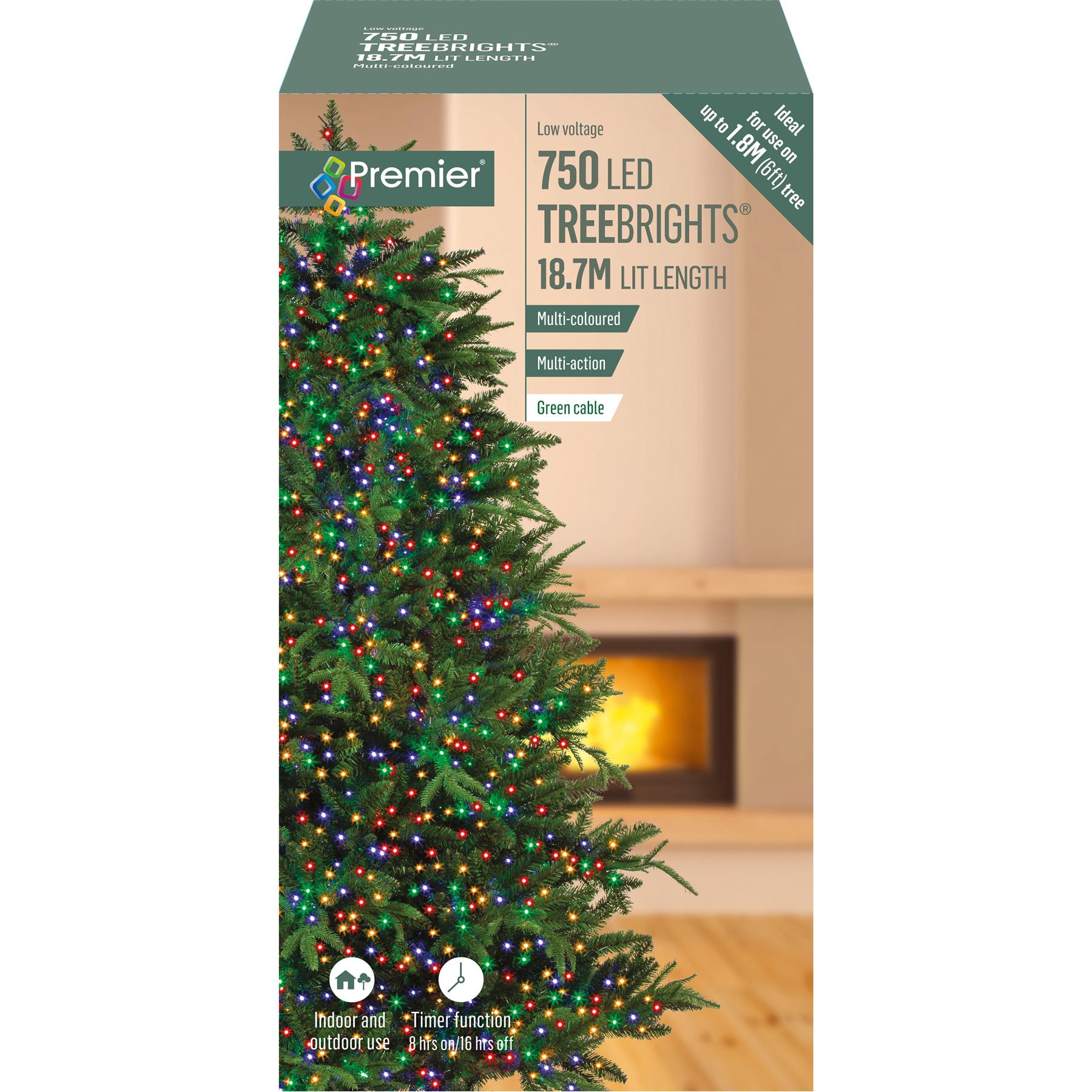 Premier 750 DEL Multi-Couleurs TreeBrights avec minuterie, 18,7 m