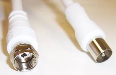 Pro Signal F Plug to Coax Satellite Cable, RG59 75 Ohm, 4m White