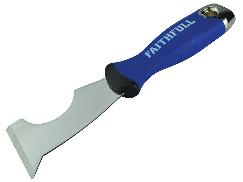Faithfull Soft Grip 4-in-1 Decorator's Tool with Stainless Steel Blade