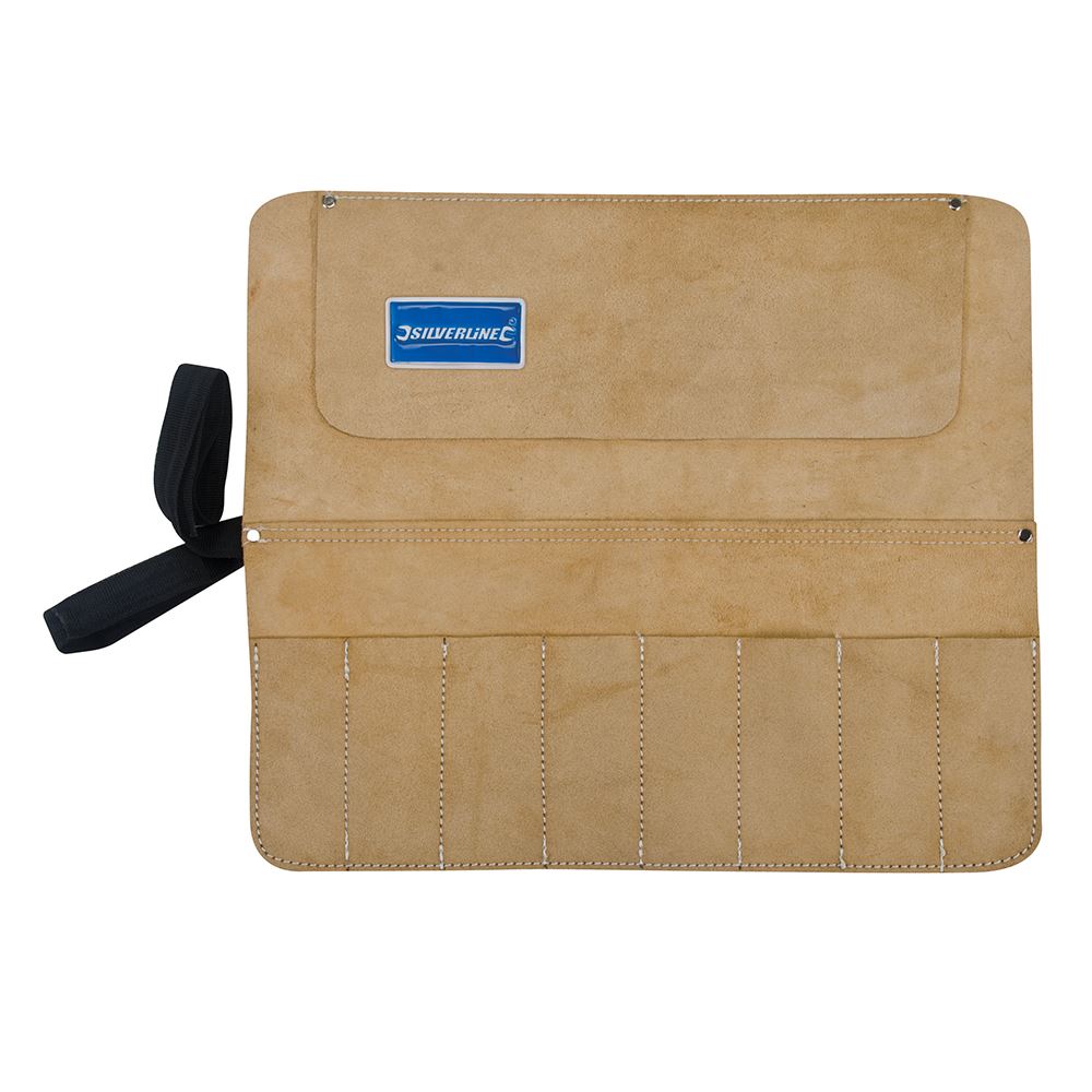 Silverline Leather Chisel & Tool Roll - 8 Pocket, 440 x 380mm