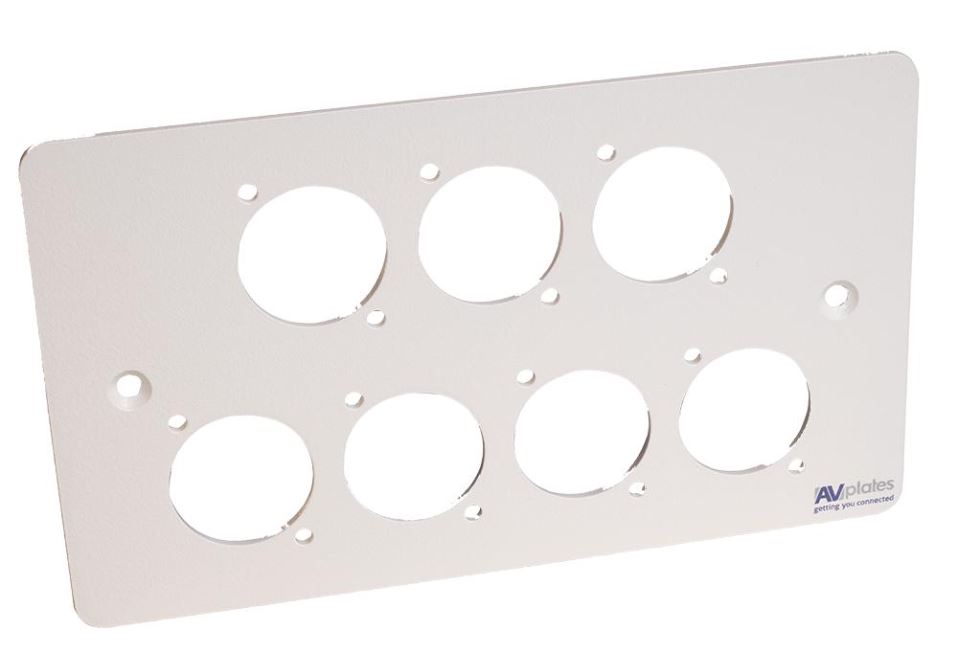 AVPLATES - 2-fach Verteilerdose mit 7x D-Shell-Anschlüssen, weiß