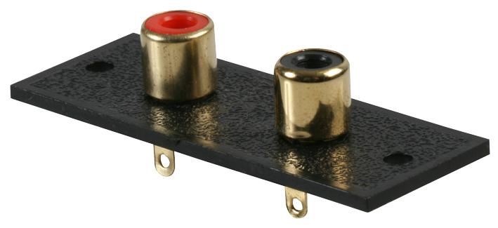 HiLo 4-Pole RCA Chassis Plate in Red & Black with Gold Plating