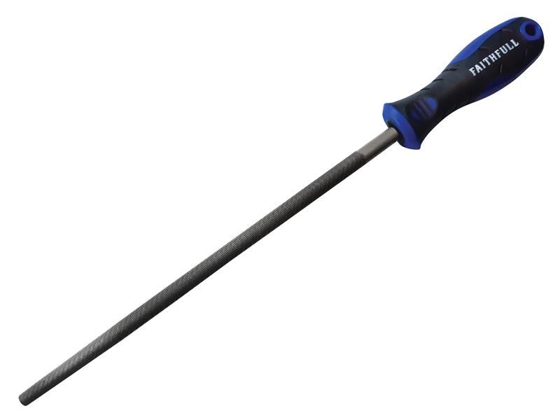 Faithfull Round Second Cut Engineers File 250mm with Handle