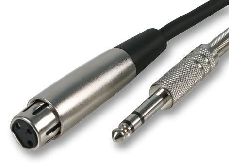 Pro Signal - 6.35mm (1/4”) Plug Stereo ke Soket XLR 3 Pin, 3m Hitam