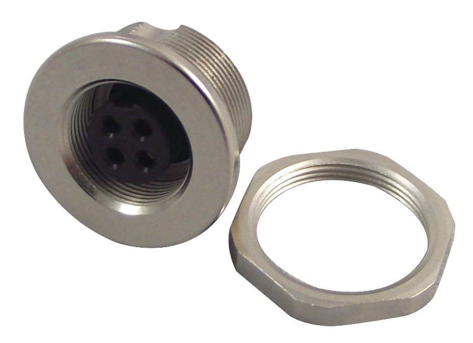 BINDER 712 Series 4-Way Panel Mount Socket, 125V/3A, Gold Contacts
