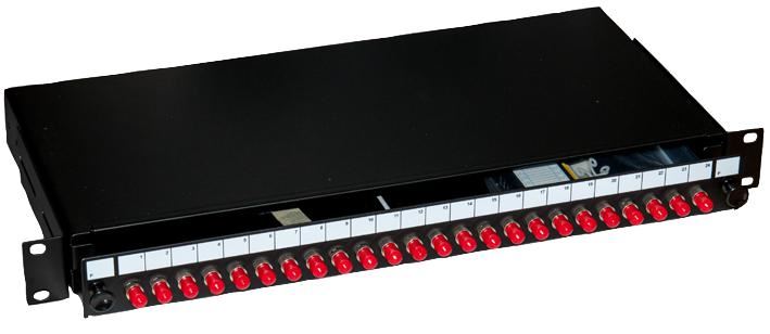 CONNECTIX CABLING SYSTEMS 24ポート STマルチモード光ファイバーパッチパネル 1Uラックマウント