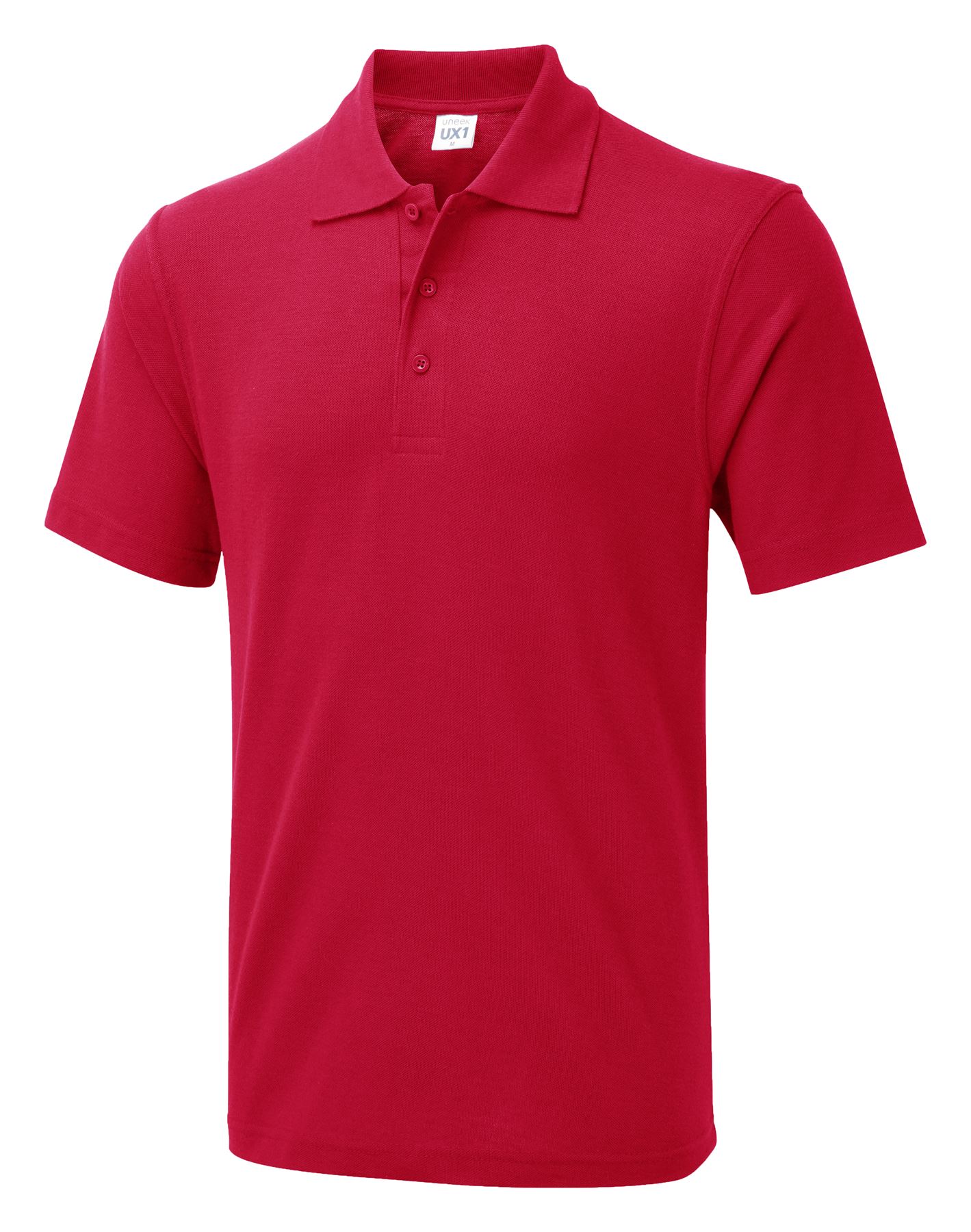 Uneek Unisex UX Polo, 50% Polyester 50% Cotton, Red, 4XL