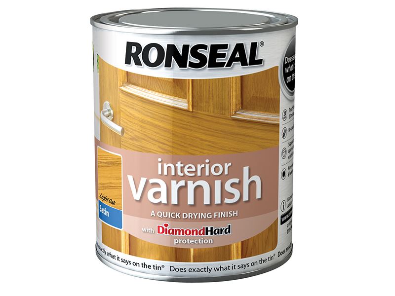 Ronseal 인테리어 바니쉬 퀵 드라이 새틴 라이트 오크 250ml