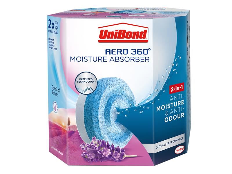 UniBond AERO 360° Moisture Absorber Lavender Refill, Pack of 2