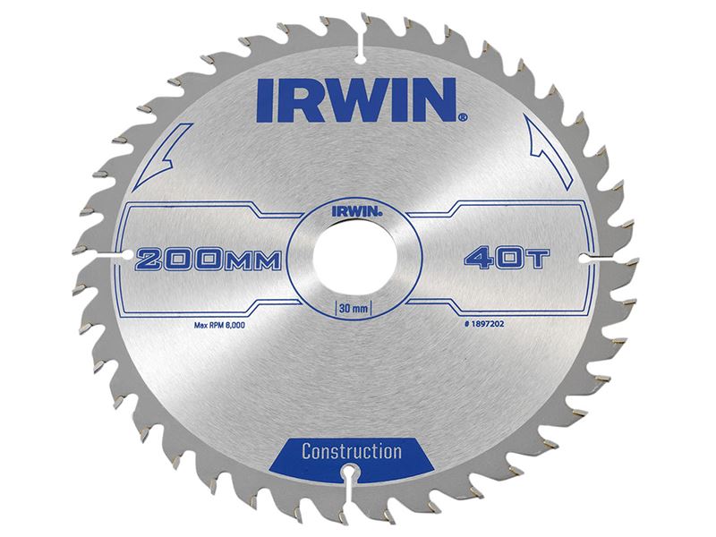 IRWIN Lâmina de Serra Circular de Construção, 200mm, 40D ATB