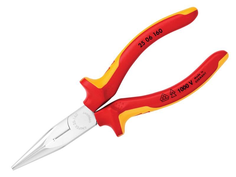 Knipex Pinze a Becco Lungo Laterali VDE, 160mm, Isolato fino a 10.000V