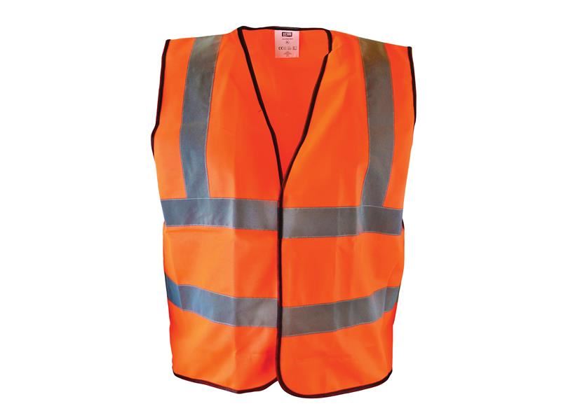 Scan Hi-Vis Orange Waistcoat - L (44in), EN 20471 Class 2