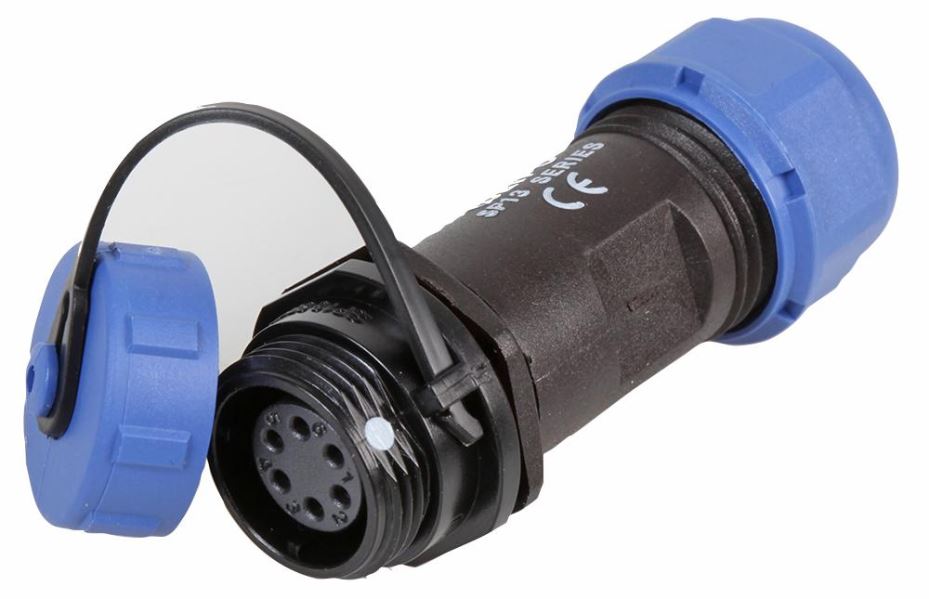 PRO ELEC Connecteur circulaire fileté 6 pôles, IP68, 5-8mm