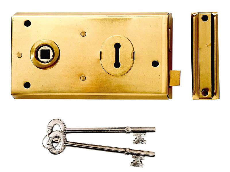 Yale P401 Grey Rim Lock, 138 x 76mm, with 2 Keys