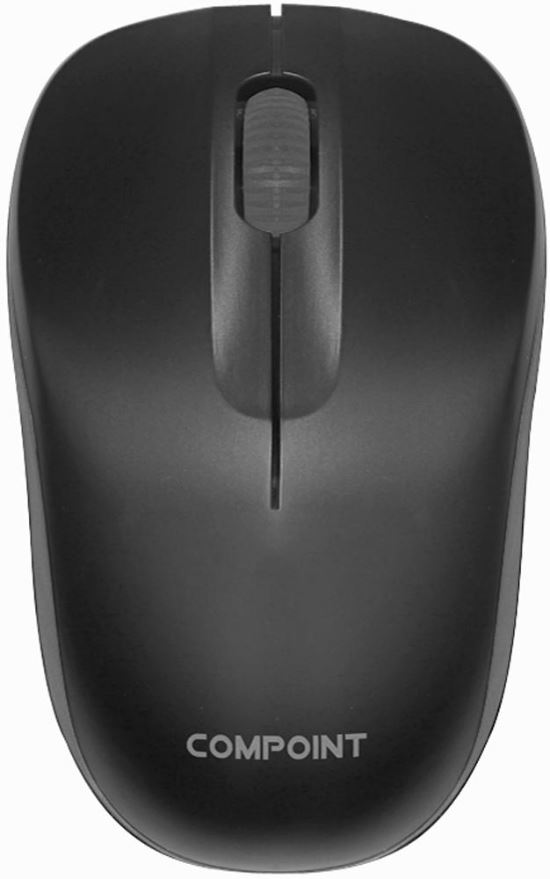 COMPOINT Wireless Optical Mouse, Black, 3-Button, 1600 DPI
