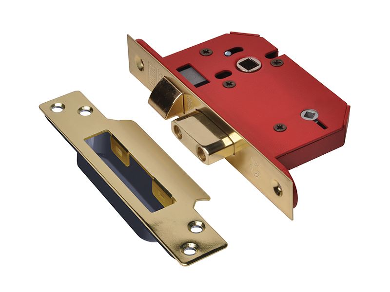 UNION StrongBOLT Mortice Bathroom Lock, Polished Brass, 81mm