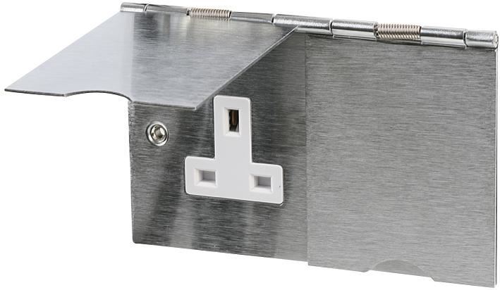 PRO ELEC שקע רצפה כפול 13A, נירוסטה