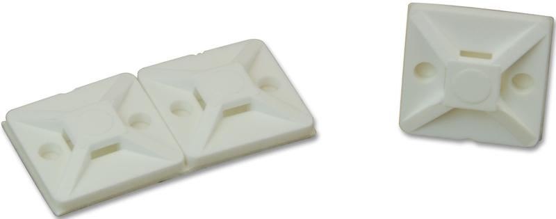 HELLERMANNTYTON Cable Tie Base, Nylon 6.6, 4.1mm, 50 Pack