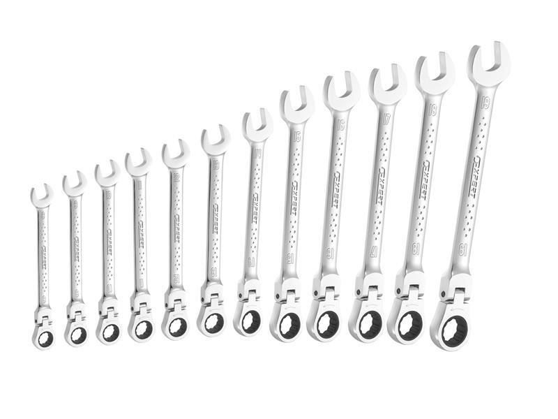 Expert 12-Piece Flexible Head Ratchet Spanner Set