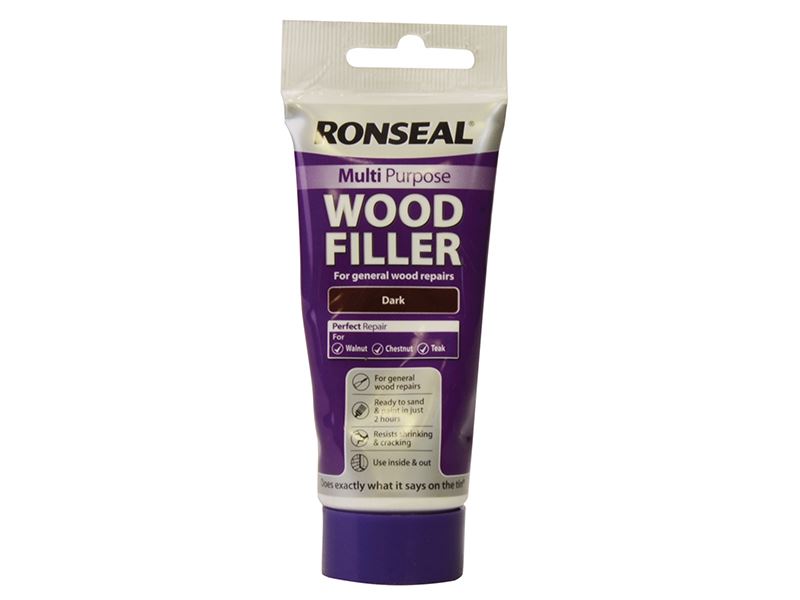 Ronseal Multipurpose Wood Filler, Dark, 100g Tube