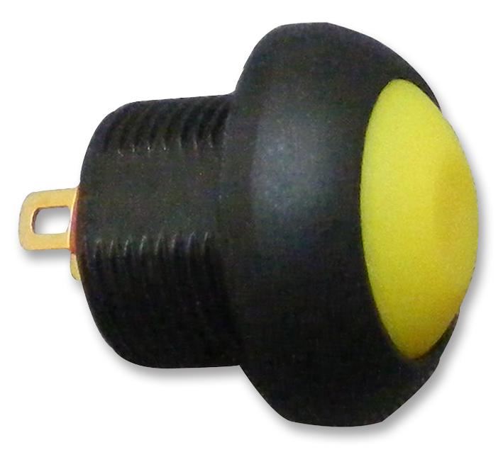 Multicomp Pro Momentary Push Button Switch, SPST-NO, Yellow, 13.6mm, IP67