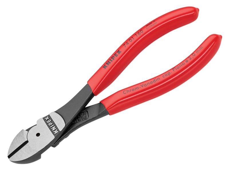 Knipex - Gearrthóirí Díreacha Ardluasa 160mm le Greamanna PVC