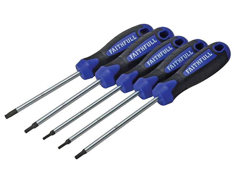 Jeu de tournevis étoile (Torx) Faithfull, 5 pièces, acier S2
