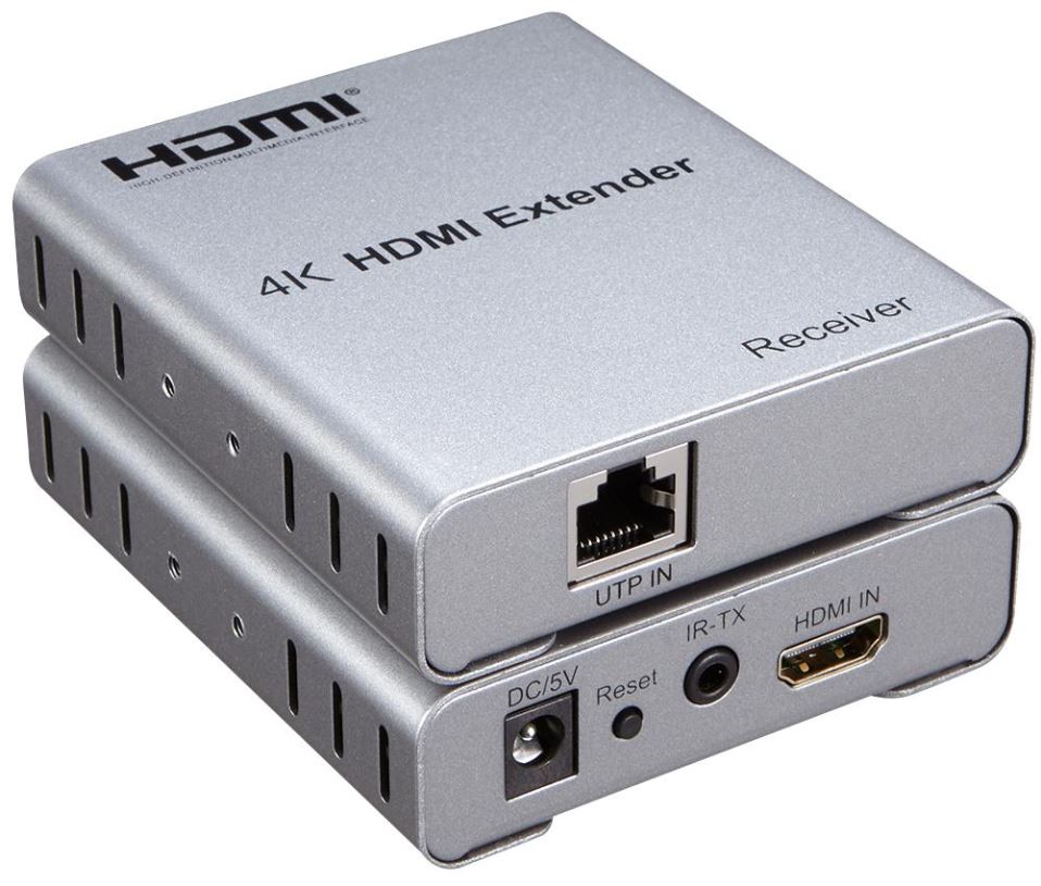 LMS DATA Estensore HDMI 4K su Cavo Cat5e/Cat6 con IR, Portata 50m
