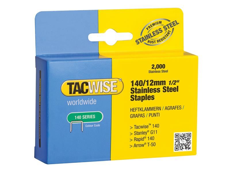 Tacwise 140 Nerezové sponky, 12mm (balení 2000 ks)