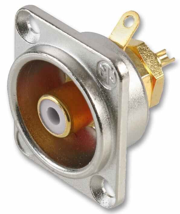 NEUTRIK NF2D-9 Υποδοχή Phono, D-Shell, Λευκό, Χρυσές Επαφές