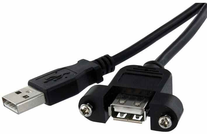 Startech 0.6m USB A Male to Female Chassis Mount Cable