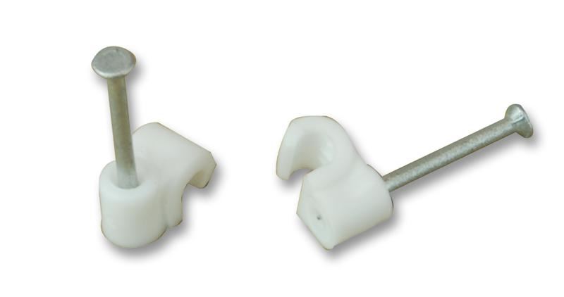 UNIFIX Runde Kabelclips 6,0 mm weiß (100 Stück)