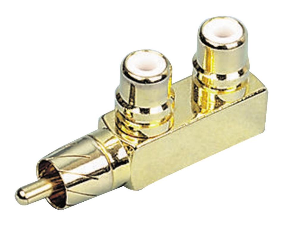 PRO SIGNAL Gold 2x Phono Socket to Plug Adapter