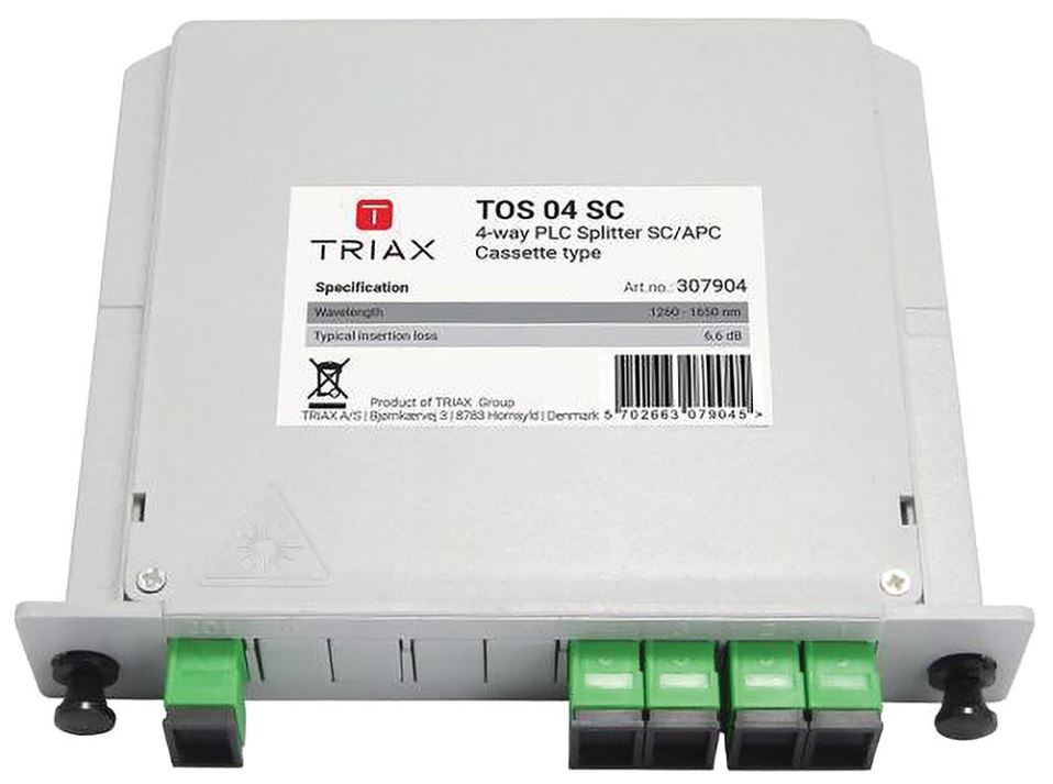 TRIAX PLC Splitter, 2-Way, SC/APC, 19in Rack Mount