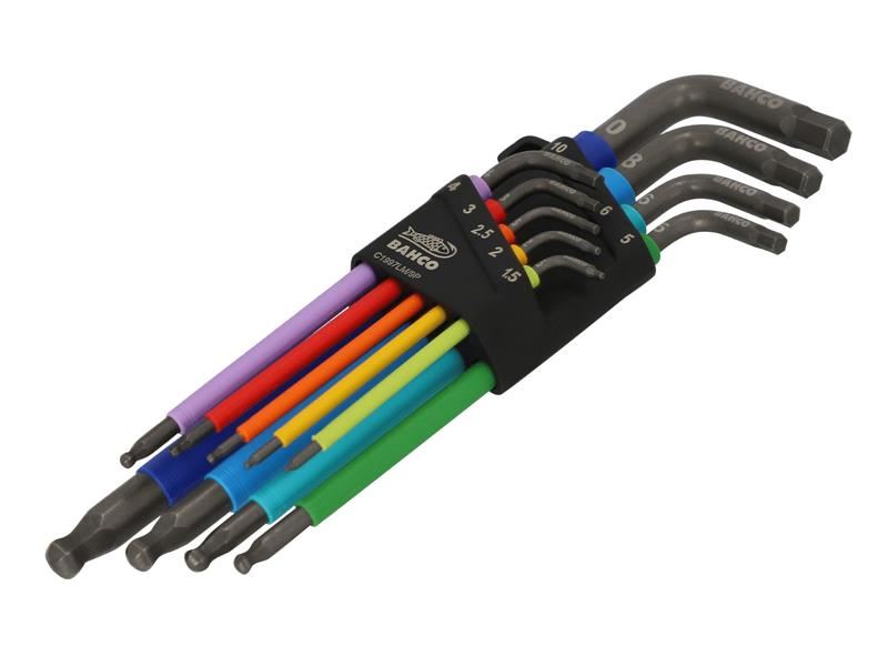 Bahco C1997LM/9P Metric Long Ball End Hex Key Set, 9-Piece