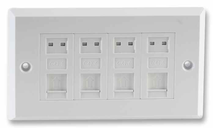 Pro Signal פאנל 4 יציאות CAT6 RJ45, 86x147 מ״מ