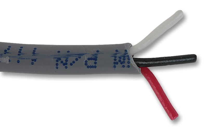 ALPHA WIRE 3-aderige ongeïsoleerde PVC-kabel 20AWG, 30,5m Grijs