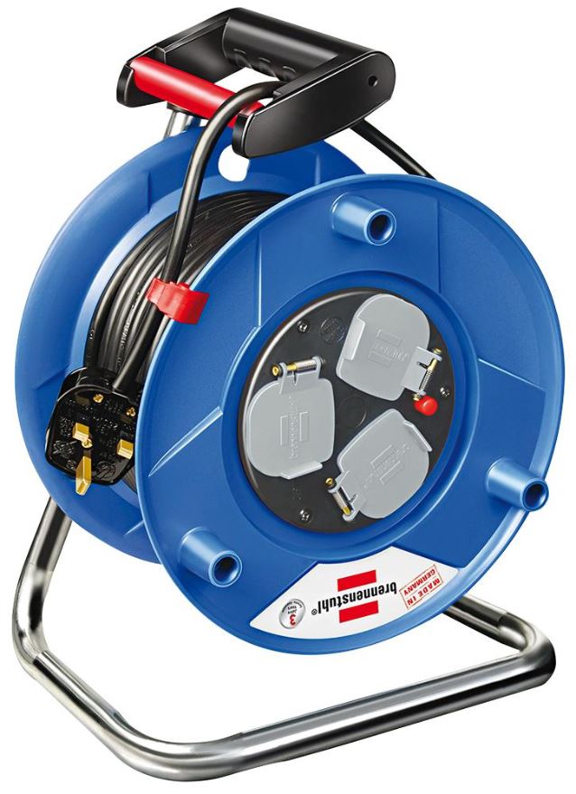 Brennenstuhl 3-Way 25m Cable Reel 240V, Heavy Duty