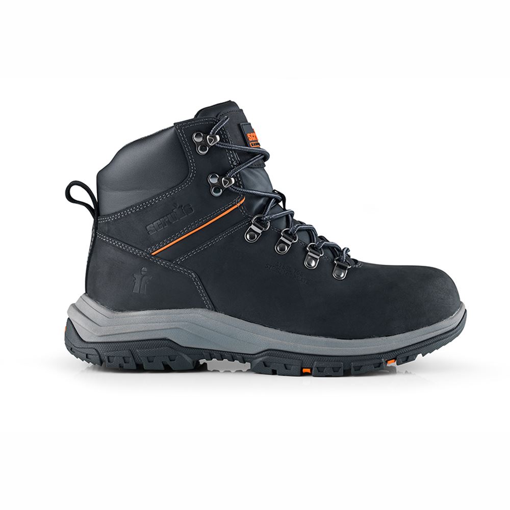Scruffs Rafter Safety Boots, Black, Size 12/47, Steel Toecap & Midplate