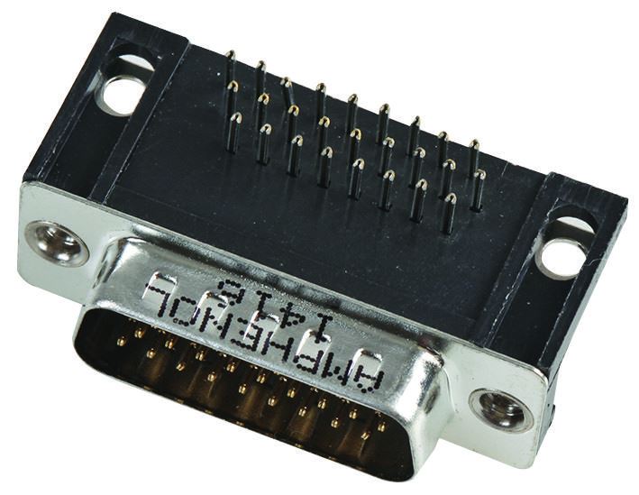 AMPHENOL Conector D-Sub de 26 Pines de Alta Densidad en Ángulo Recto para PCB