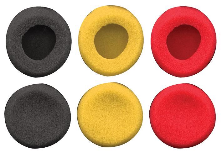 SOUNDLAB - Clúdacha Pionnaí Fón Cluaise, 3 Péire (Dubh, Dearg, Buí), 40mm