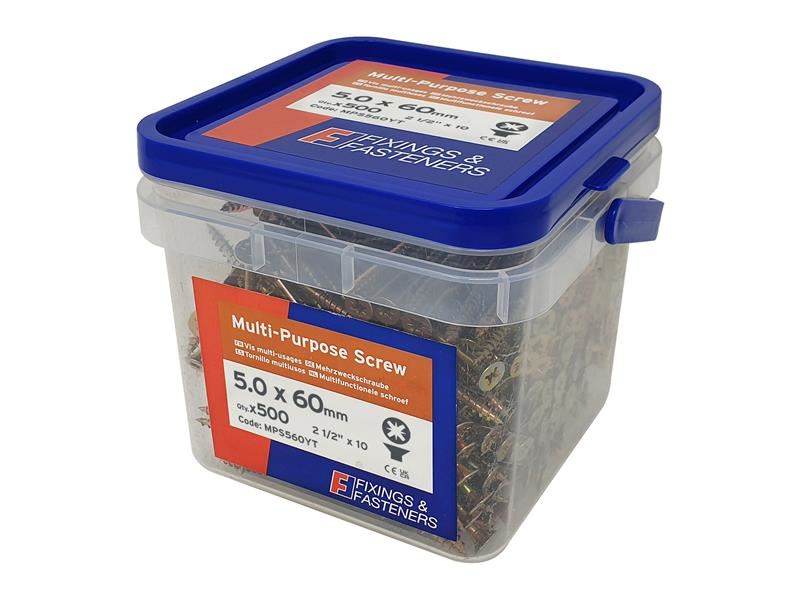 ForgeFix 다목적 Pozi 나사 5.0x60mm, 500개입