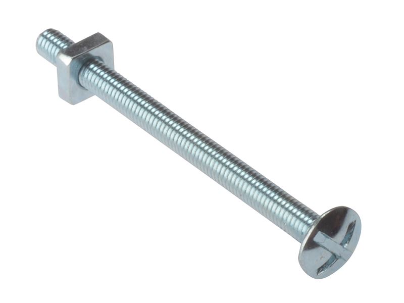 ForgeFix M6 x 100mm Zinc-Plated Roofing Bolts, Pack of 25