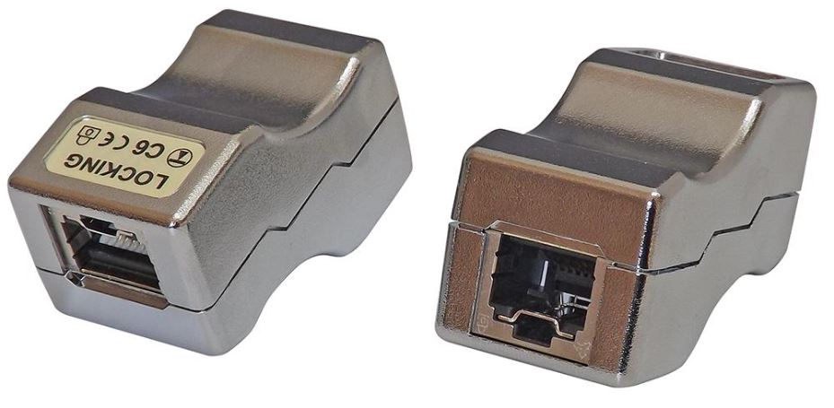 TUK LOKJAC Acoplador Inline Bloqueo Cat6 Blindado, Plata