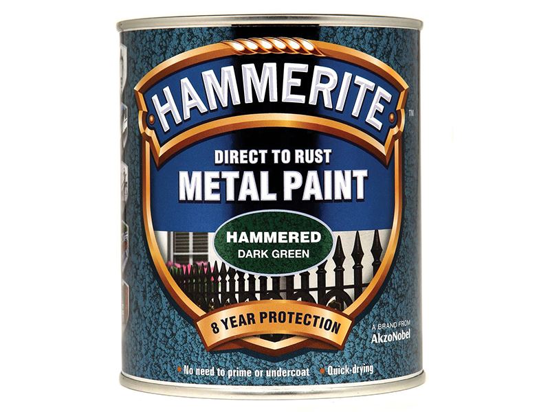Hammerite Direct to Rust Metal Paint, Dark Green, 750ml