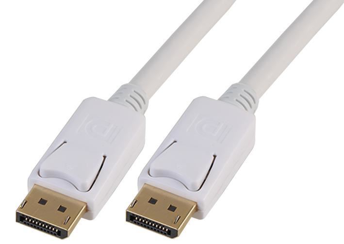 PRO SIGNAL Καλώδιο DisplayPort Male to Male, 2m Λευκό
