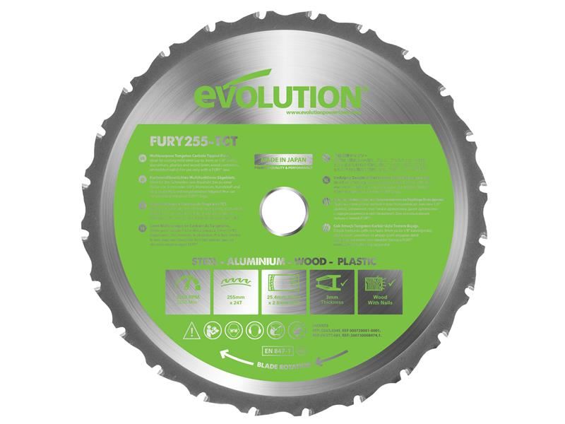Evolution FURY® Mehrzweck-TCT-Kreissägeblatt 255 x 25,4mm x 24Z