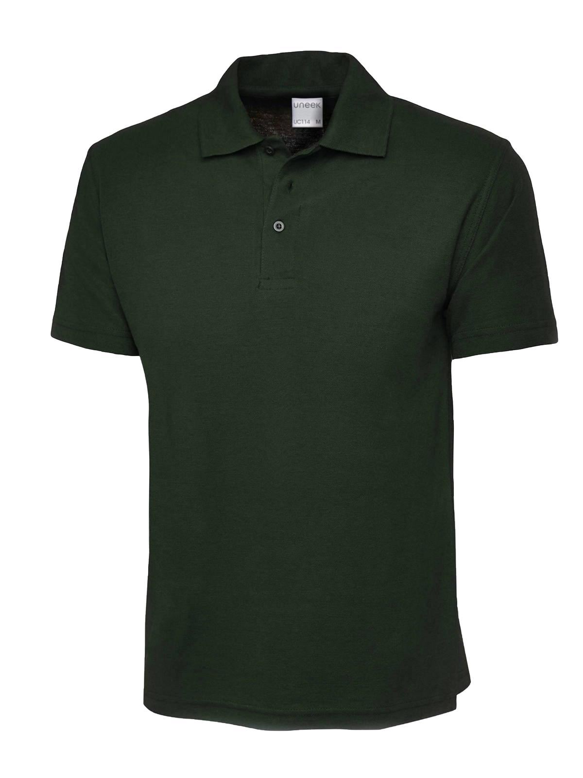 Uneek Unisex Ultra Cotton Polo Shirt - Bottle Green (Size L)