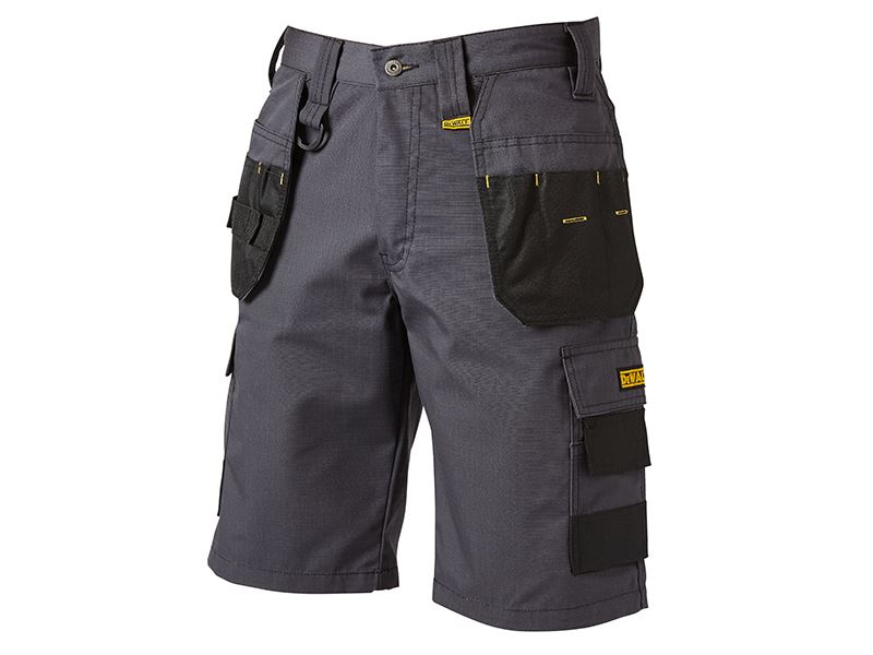 DEWALT Cheverley Lightweight Grey Polycotton Work Shorts, Waist 30in
