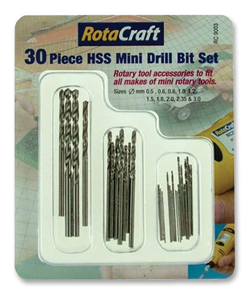 ROTACRAFT 30-delige Mini HSS Boorbitset voor Rotary Tools